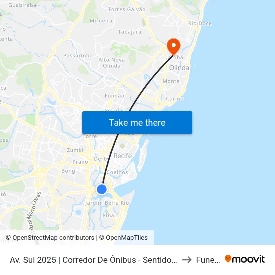 Av. Sul 2025 | Corredor De Ônibus - Sentido Centro to Funeso map