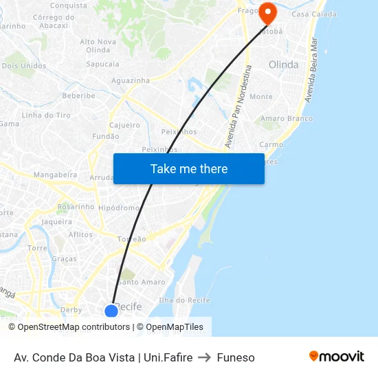 Av. Conde Da Boa Vista | Uni.Fafire to Funeso map