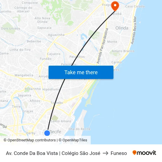 Av. Conde Da Boa Vista | Colégio São José to Funeso map