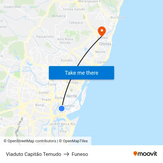 Viaduto Capitão Temudo to Funeso map