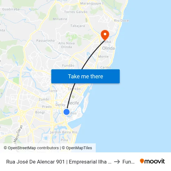 Rua José De Alencar 901 | Empresarial Ilha Do Leite to Funeso map