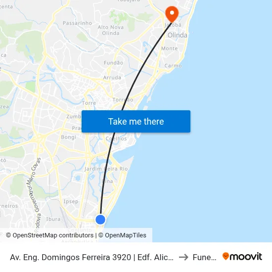 Av. Eng. Domingos Ferreira 3920 | Edf. Alicante to Funeso map