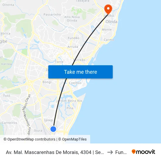 Av. Mal. Mascarenhas De Morais, 4304 | Sest/Senat to Funeso map