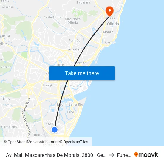 Av. Mal. Mascarenhas De Morais, 2800 | Geraldão to Funeso map