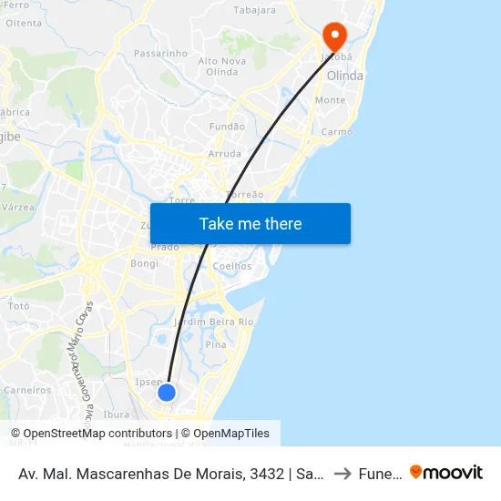 Av. Mal. Mascarenhas De Morais, 3432 | Sam's Club to Funeso map