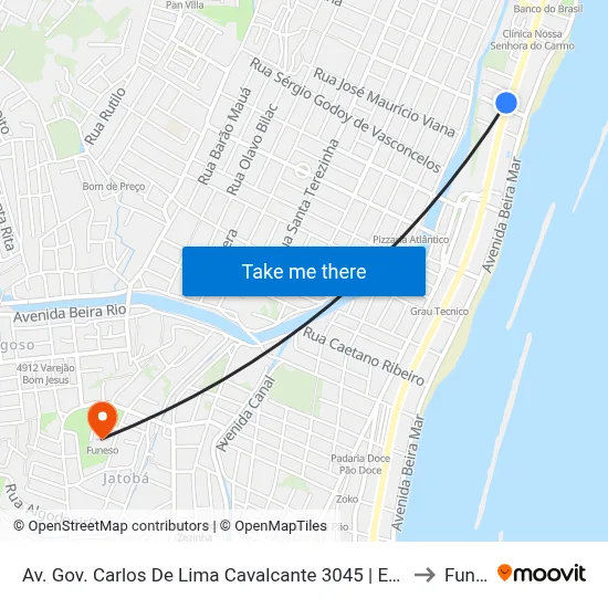 Av. Gov. Carlos De Lima Cavalcante 3045 | Edf. Clemont Ferrand to Funeso map