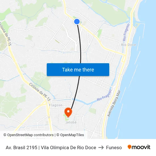 Av. Brasil 2195 | Vila Olímpica De Rio Doce to Funeso map