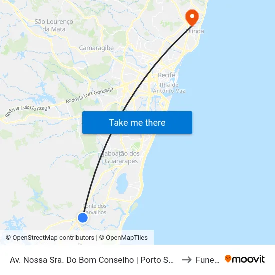 Av. Nossa Sra. Do Bom Conselho | Porto Seco Jsl to Funeso map