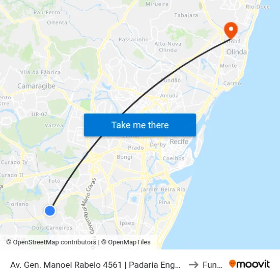 Av. Gen. Manoel Rabelo 4561 | Padaria Engenho Sucupira to Funeso map