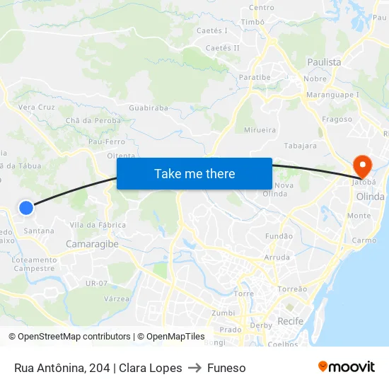 Rua Antônina, 204 | Clara Lopes to Funeso map