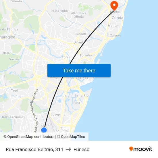 Rua Francisco Beltrão, 811 to Funeso map
