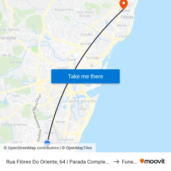 Rua Flôres Do Oriente, 64 | Parada Complementar to Funeso map