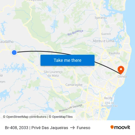 Br-408, 2033 | Privê Das Jaqueiras to Funeso map