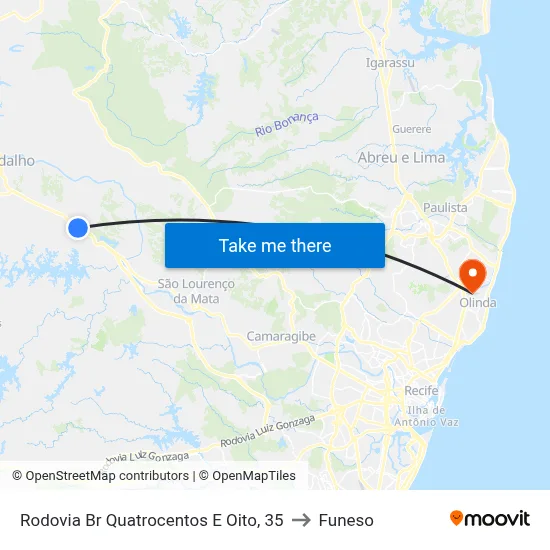 Rodovia Br Quatrocentos E Oito, 35 to Funeso map