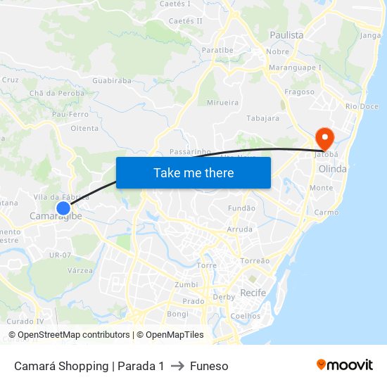 Camará Shopping | Parada 1 to Funeso map