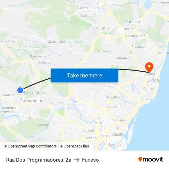 Rua Dos Programadores, 2a to Funeso map