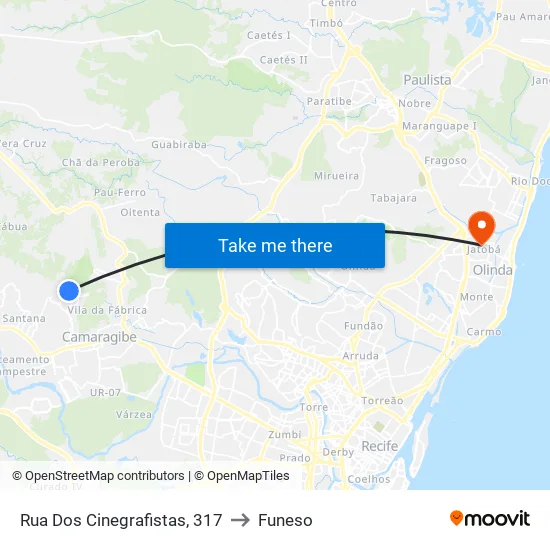 Rua Dos Cinegrafistas, 317 to Funeso map