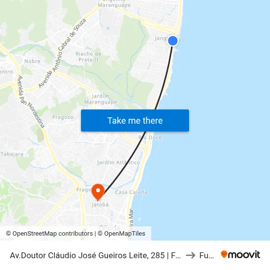 Av.Doutor Cláudio José Gueiros Leite, 285 | Faculdade Joaquim Nabuco to Funeso map