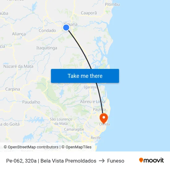 Pe-062, 320a | Bela Vista Premoldados to Funeso map