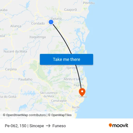 Pe-062, 150 | Sincepe to Funeso map