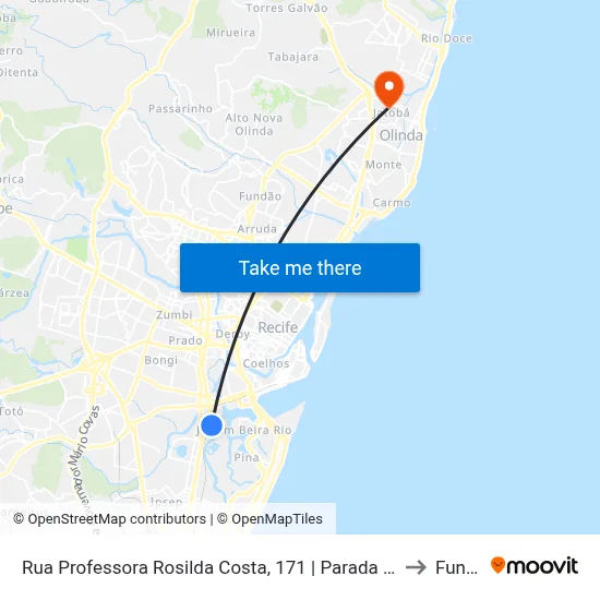 Rua Professora Rosilda Costa, 171 | Parada Complementar to Funeso map