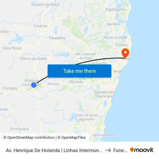 Av. Henrique De Holanda | Linhas Intermunicipais to Funeso map