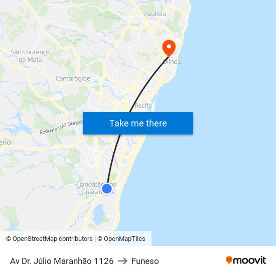 Av Dr. Júlio Maranhão 1126 to Funeso map