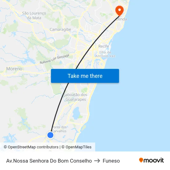 Av.Nossa Senhora Do Bom Conselho to Funeso map