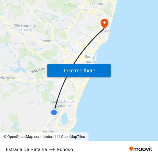 Estrada Da Batalha to Funeso map