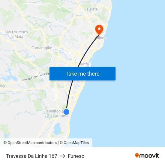 Travessa Da Linha 167 to Funeso map