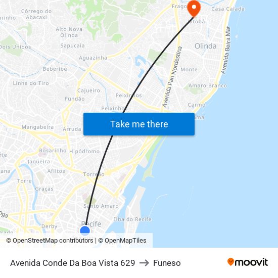 Avenida Conde Da Boa Vista 629 to Funeso map