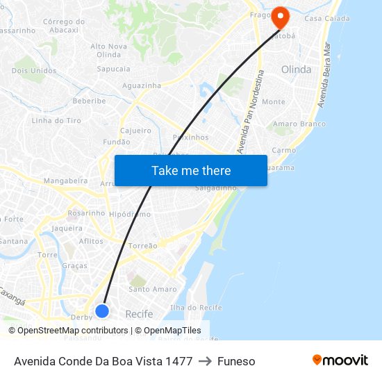 Avenida Conde Da Boa Vista 1477 to Funeso map