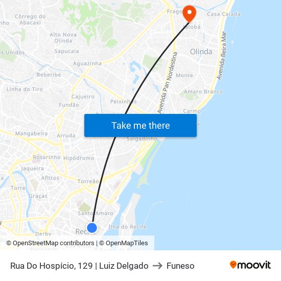 Rua Do Hospício, 129 | Luiz Delgado to Funeso map