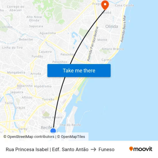 Rua Princesa Isabel | Edf. Santo Antão to Funeso map