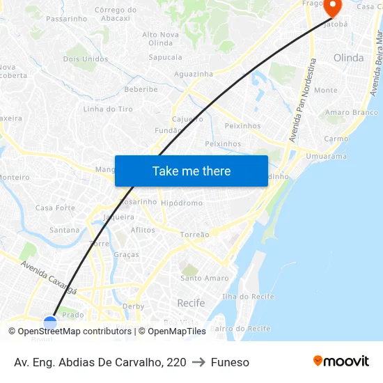 Av. Eng. Abdias De Carvalho, 220 to Funeso map