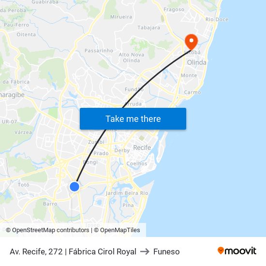 Av. Recife, 272 | Fábrica Cirol Royal to Funeso map