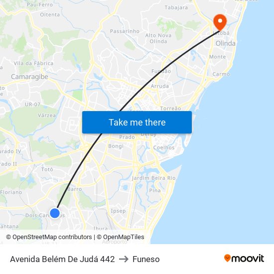 Avenida Belém De Judá 442 to Funeso map