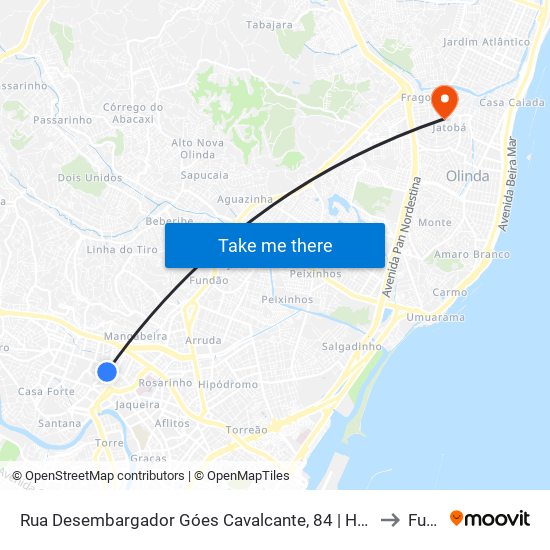 Rua Des. Góes Cavalcante, 84 | Hospital Agamenon Magalhães to Funeso map