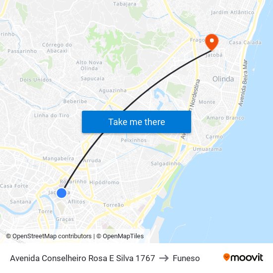 Avenida Conselheiro Rosa E Silva 1767 to Funeso map