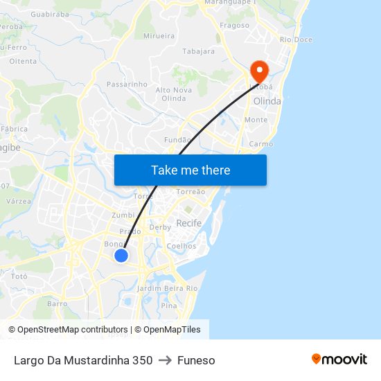 Largo Da Mustardinha 350 to Funeso map