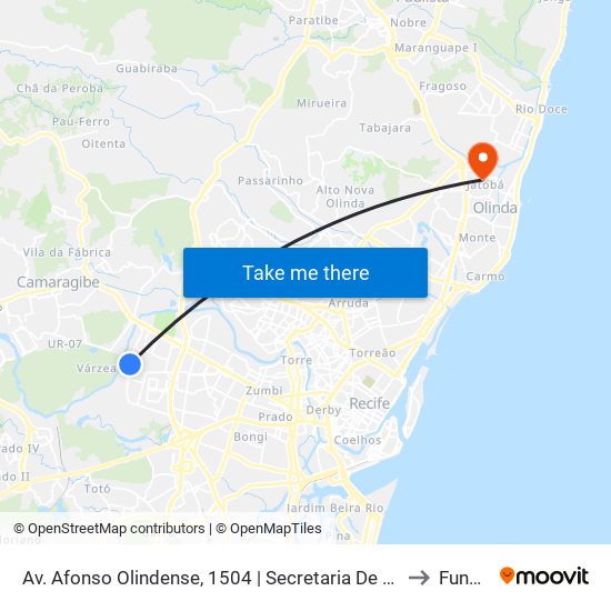 Av. Afonso Olindense, 1504 | Secretaria De Educação to Funeso map