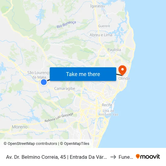 Av. Dr. Belmino Correia, 45 | Entrada Da Várzea Fria to Funeso map