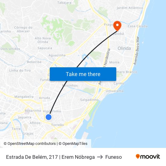 Estrada De Belém, 217 | Erem Nóbrega to Funeso map