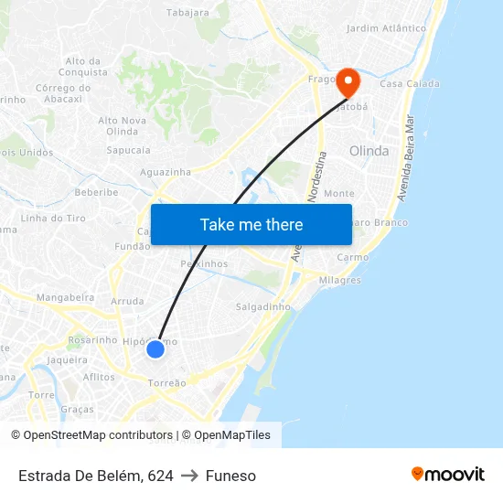 Estrada De Belém, 624 to Funeso map