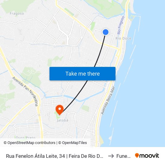 Rua Fenelon Átila Leite, 34 | Feira De Rio Doce to Funeso map