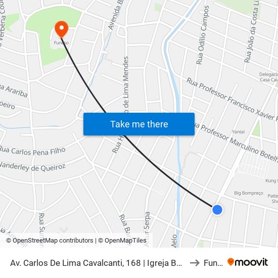 Av. Carlos De Lima Cavalcanti, 168 | Igreja Batista Em Bairro Novo to Funeso map