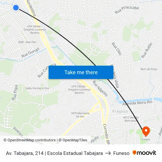 Av. Tabajara, 214 | Escola Estadual Tabajara to Funeso map