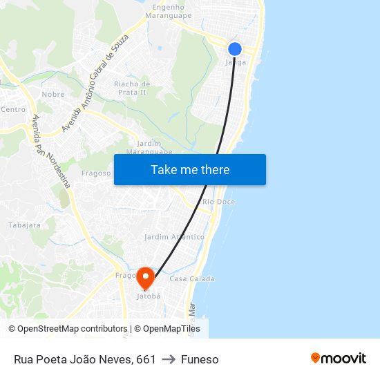 Rua Poeta João Neves, 661 to Funeso map