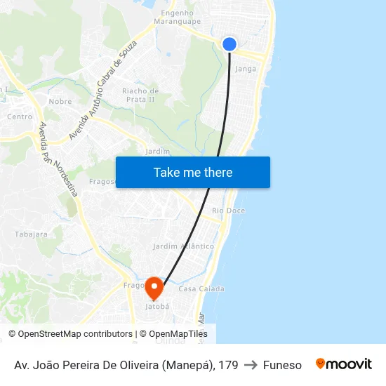 Av. João Pereira De Oliveira (Manepá), 179 to Funeso map