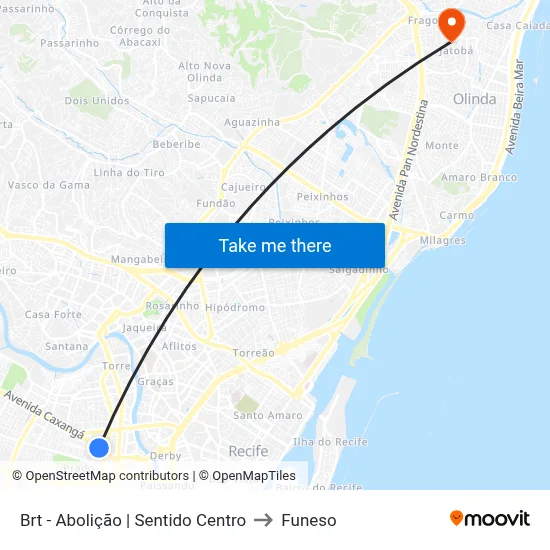 Brt - Abolição | Sentido Centro to Funeso map